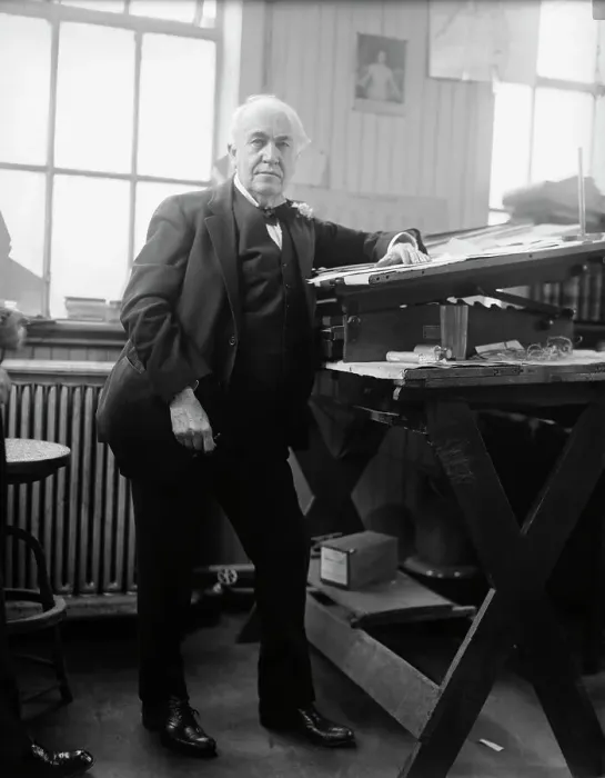Framed Print : Electricity Pioneer Thomas A. Edison Posing in His Laboratory Framed Print : Electricity Pioneer Thomas A. Edison Posing in His Laboratory
