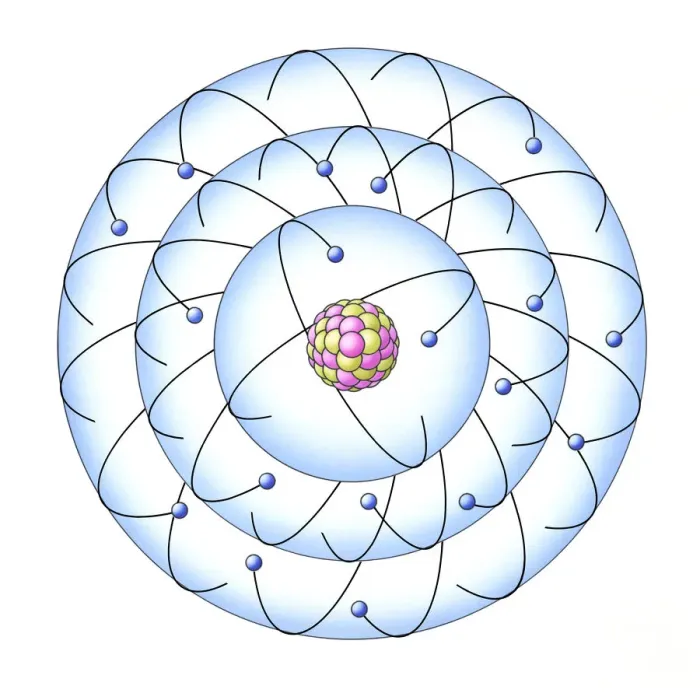 Framed Print : Electrons spinning around nucleus of an atom Framed Print : Electrons spinning around nucleus of an atom