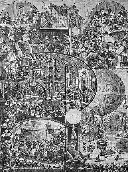 Electrotechnical Exhibition in Frankfurt 1892, Germany, Historic, digital reproduction of an original from the 19th century