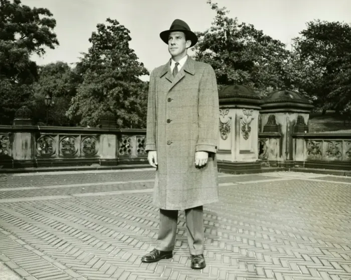 Framed Print : Elegant man standing on courtyard, (B&W), (Portrait) Framed Print : Elegant man standing on courtyard, (B&W), (Portrait)