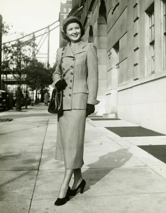 Framed Print : Elegant woman posing on sidewalk, (B&W), portrait Framed Print : Elegant woman posing on sidewalk, (B&W), portrait