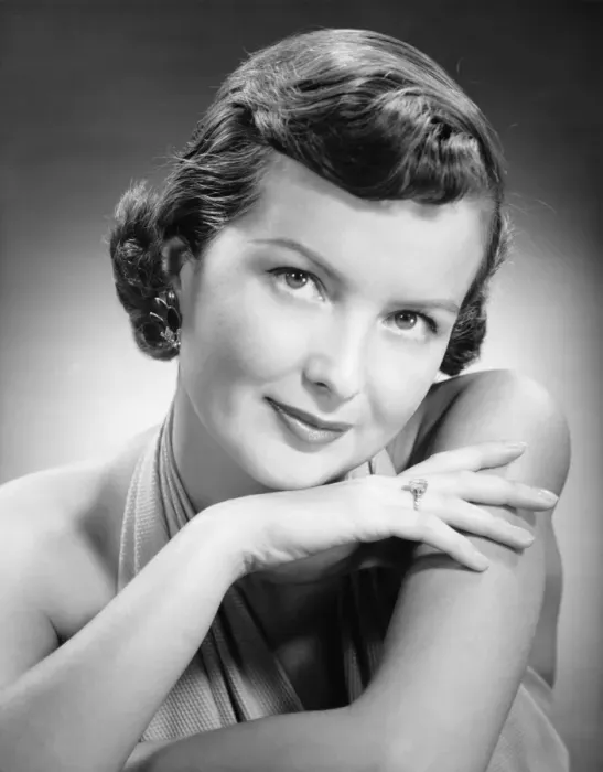 Framed Print : Elegant woman posing in studio, (B&W), (Close-up), (Portrait) Framed Print : Elegant woman posing in studio, (B&W), (Close-up), (Portrait)