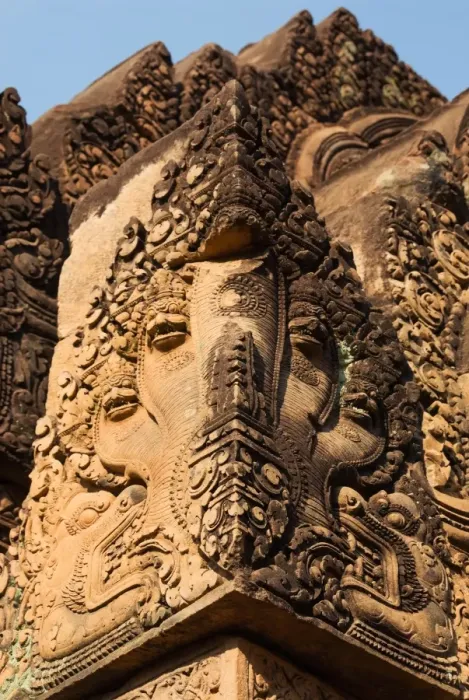 Framed Print : Elephant bas relief carving, Banteay Srei Framed Print : Elephant bas relief carving, Banteay Srei