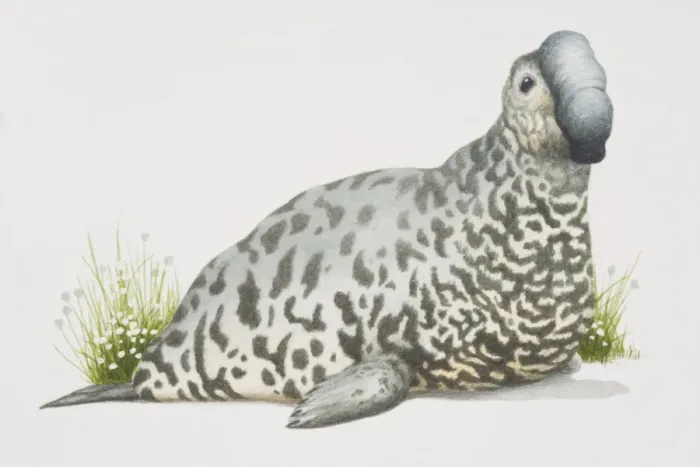 Framed Print : Elephant Seal (Mirounga angustirostris), light grey spotted seal with a trunk-like nose Framed Print : Elephant Seal (Mirounga angustirostris), light grey spotted seal with a trunk-like nose
