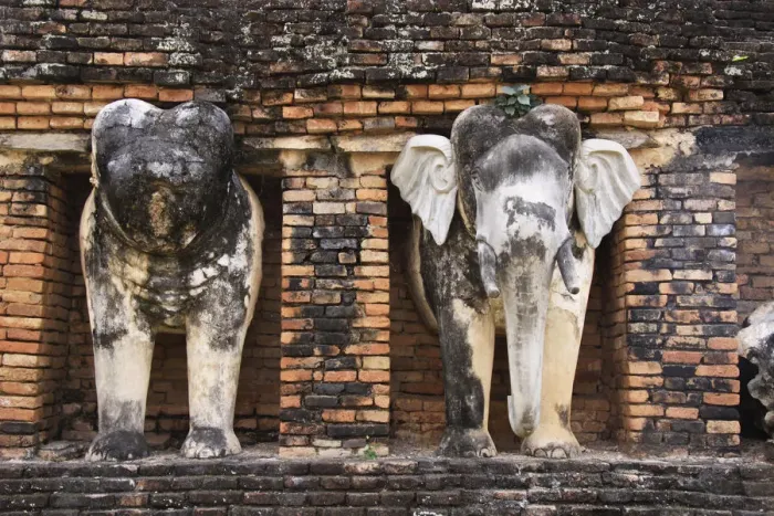 Framed Print : Elephant Statues of Sukhothai Framed Print : Elephant Statues of Sukhothai