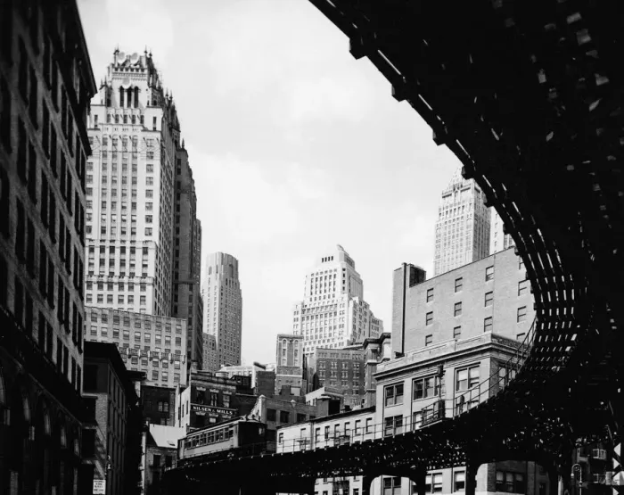 Framed Print : Elevated Train Track In Battery Framed Print : Elevated Train Track In Battery
