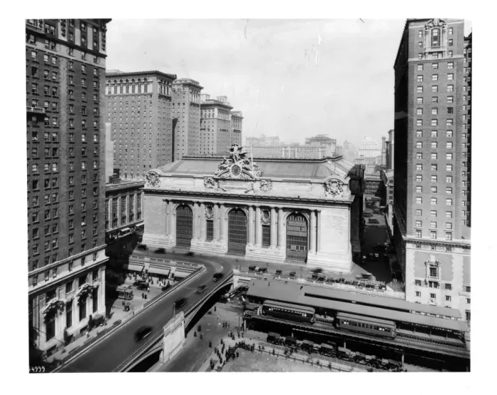 Framed Print : Elevated View Of The Exterior Of Grand Central Station In New York City