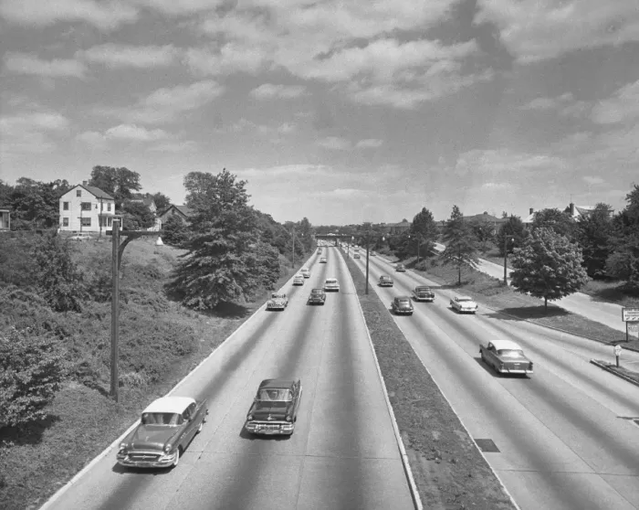 Framed Print : Elevated view of highway