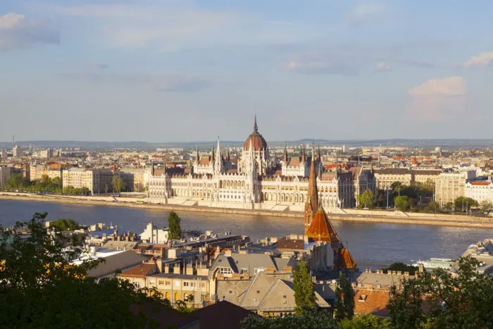 Framed Print : Elevated view over The Hungarian Parliament Framed Print : Elevated view over The Hungarian Parliament