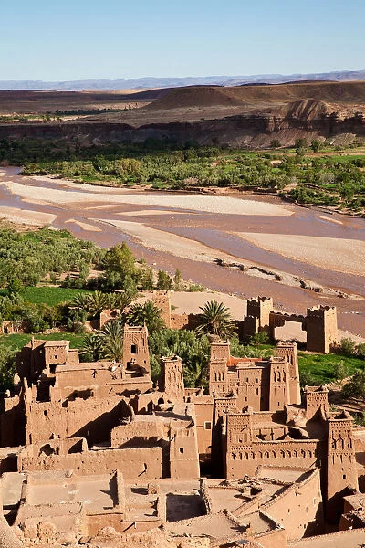 Elevated view of Ksar of aOt Benhaddou in Morocco