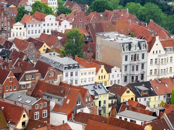 Framed Print : Elevated view on Luebeck Framed Print : Elevated view on Luebeck