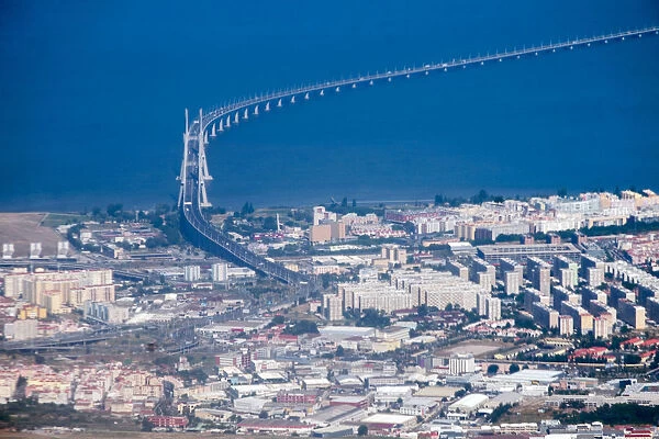 Elevated view of the Vasco da Gama Bridge