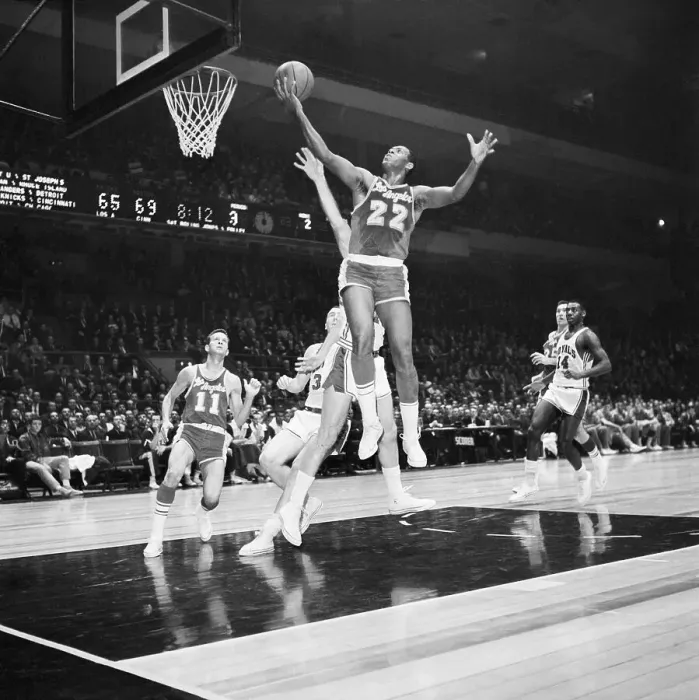 Framed Print : Elgin Baylor Leaps @ Hoop W / Basketball Framed Print : Elgin Baylor Leaps @ Hoop W / Basketball