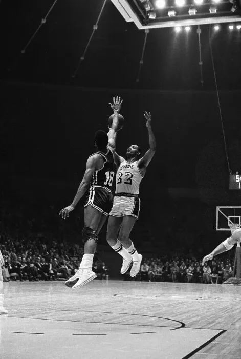 Framed Print : Elgin Baylor Making Basketball Shot Framed Print : Elgin Baylor Making Basketball Shot