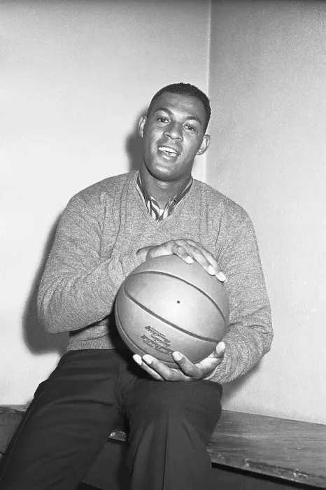 Framed Print : Elgin Baylor Poses with Basketball Framed Print : Elgin Baylor Poses with Basketball