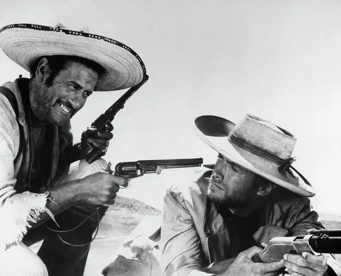 Framed Print : Eli Wallach and Clint Eastwood in Movie Framed Print : Eli Wallach and Clint Eastwood in Movie