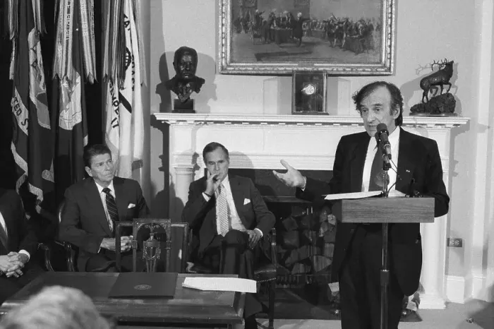 Framed Print : Elie Wiesel Speaking About Bitburg Framed Print : Elie Wiesel Speaking About Bitburg