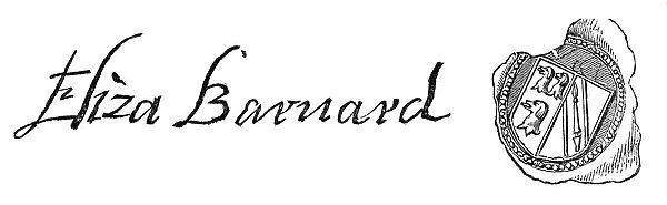 Elizabeth Barnardas Signature and Seal Shakespeares Last Heir