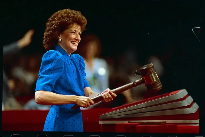 Framed Print : Elizabeth Dole Banging Gavel Framed Print : Elizabeth Dole Banging Gavel
