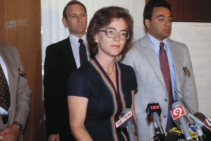 Framed Print : Elizabeth Holtzman During Press Conference Framed Print : Elizabeth Holtzman During Press Conference