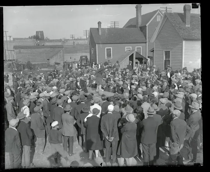 Framed Print : Ellen Dawson Addressing Striking Mill Workers Framed Print : Ellen Dawson Addressing Striking Mill Workers