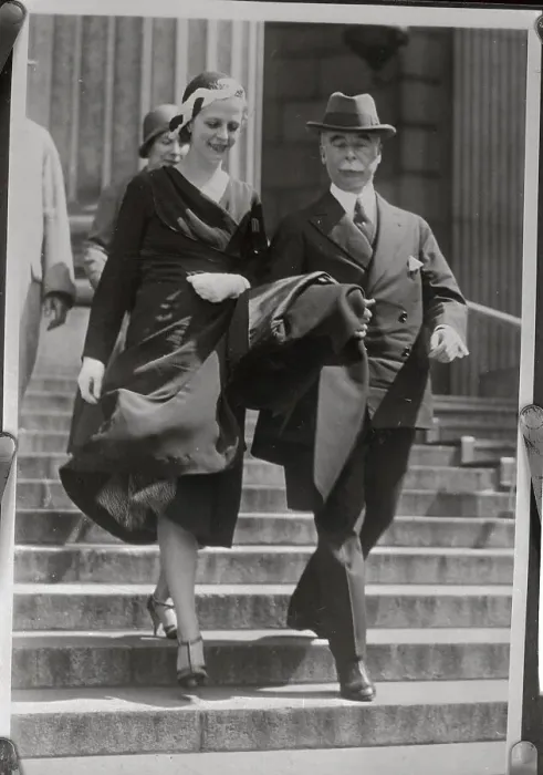 Framed Print : Ellin Berlin Leaving Court with her Father Framed Print : Ellin Berlin Leaving Court with her Father