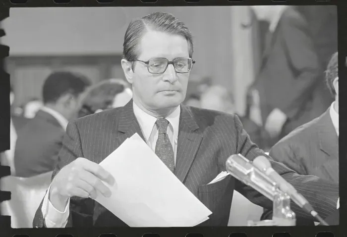 Framed Print : Elliot Richardson at Senate Hearing Framed Print : Elliot Richardson at Senate Hearing