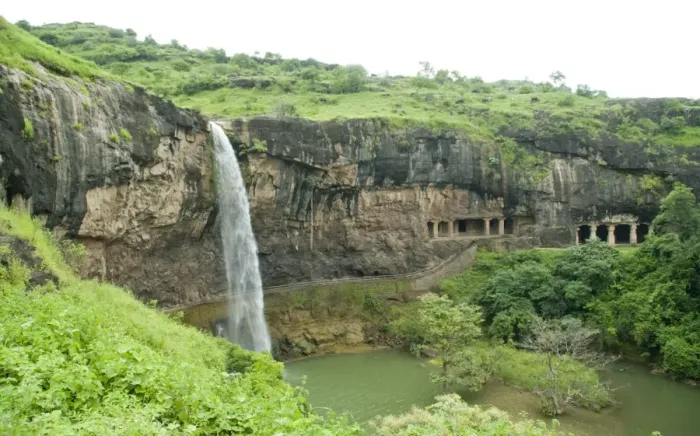 Framed Print : Ellora Overview from outside Framed Print : Ellora Overview from outside