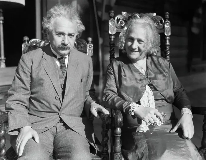 Framed Print : Elsa and Albert Einstein Seated Framed Print : Elsa and Albert Einstein Seated
