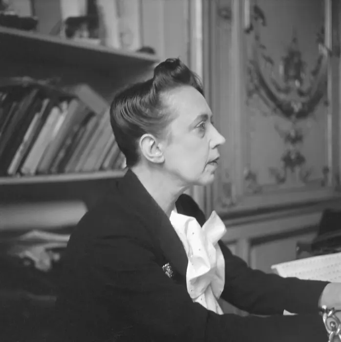 Framed Print : Elsa Schiaparelli Wearing Bow Tied Suit Framed Print : Elsa Schiaparelli Wearing Bow Tied Suit