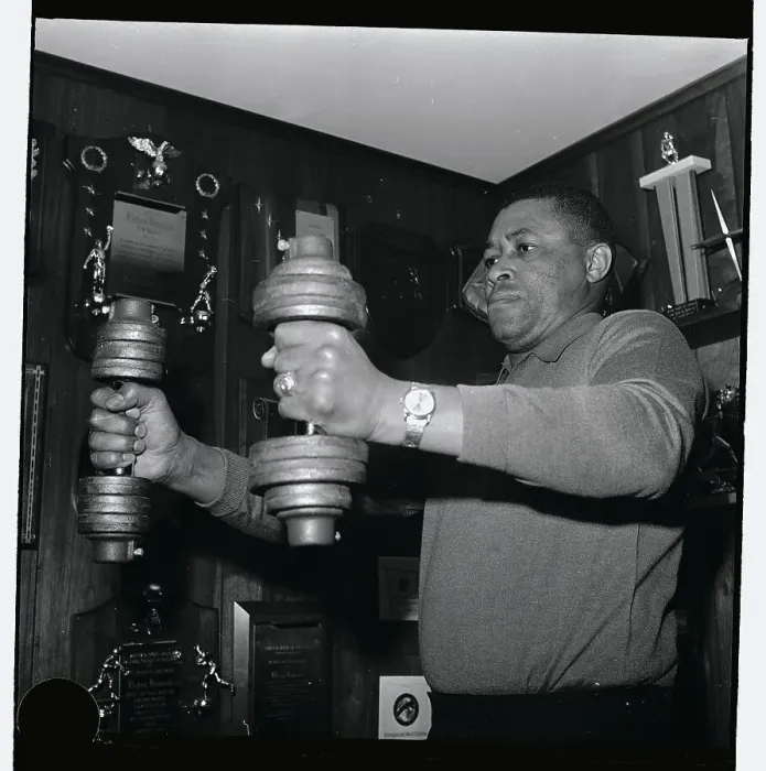 Framed Print : Elston Howard Working with Weights Framed Print : Elston Howard Working with Weights