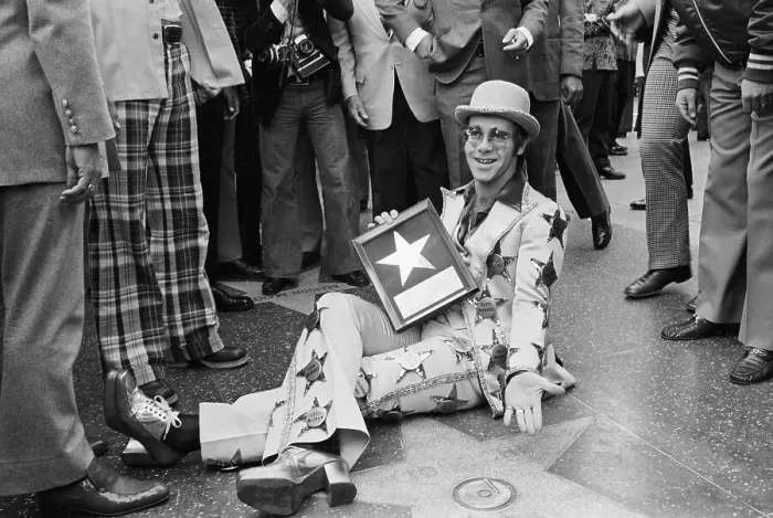 Framed Print : Elton John at His Walk of Fame Dedication