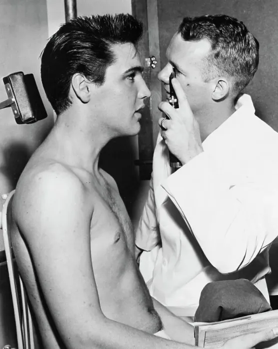Framed Print : Elvis Getting Military Physical
