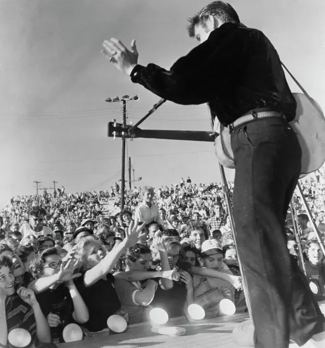 Framed Print : Elvis Performing for His Hometown Crowd Framed Print : Elvis Performing for His Hometown Crowd