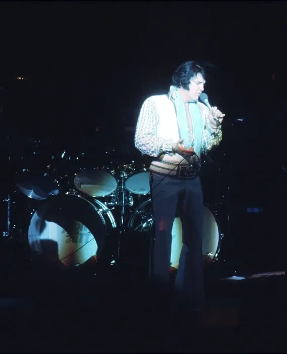 Framed Print : Elvis Presley in concert in Las Vegas