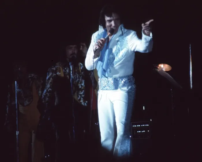 Framed Print : Elvis Presley in concert in Las Vegas