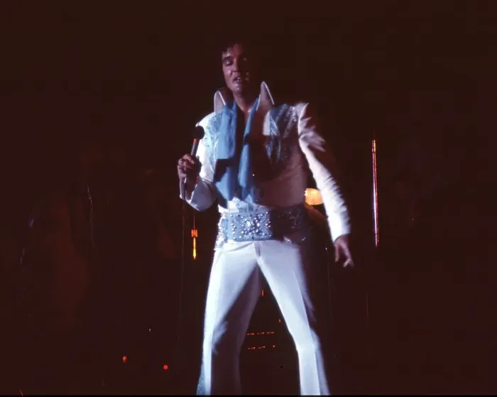 Framed Print : Elvis Presley in concert in Las Vegas