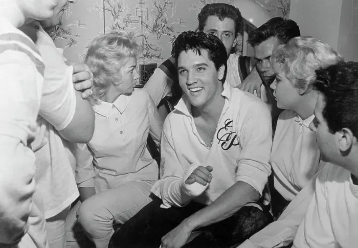 Framed Print : Elvis Presley Hanging out with Friends Framed Print : Elvis Presley Hanging out with Friends