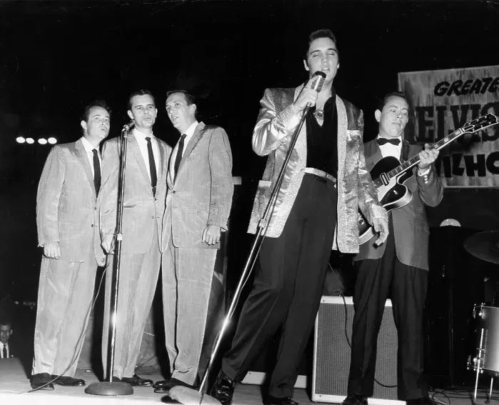 Framed Print : Elvis Presley with the Jordanaires