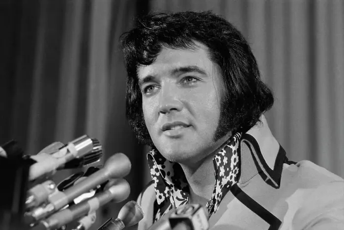 Framed Print : Elvis Presley at News Conference Framed Print : Elvis Presley at News Conference