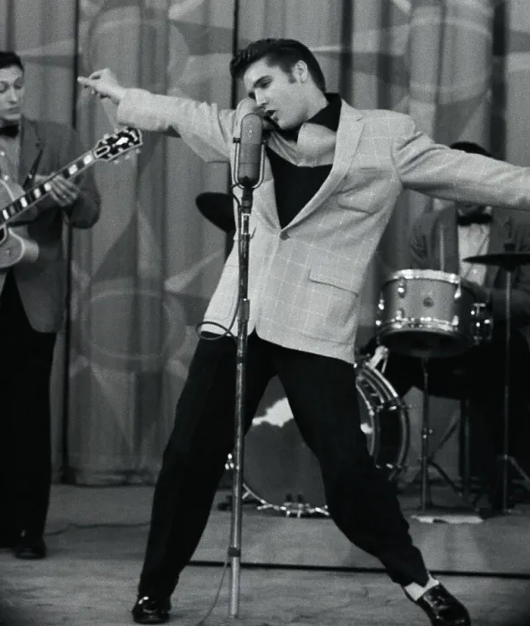 Framed Print : Elvis Presley Performing at Microphone Framed Print : Elvis Presley Performing at Microphone