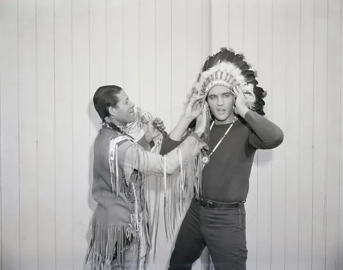Framed Print : Elvis Presley in War Bonnet