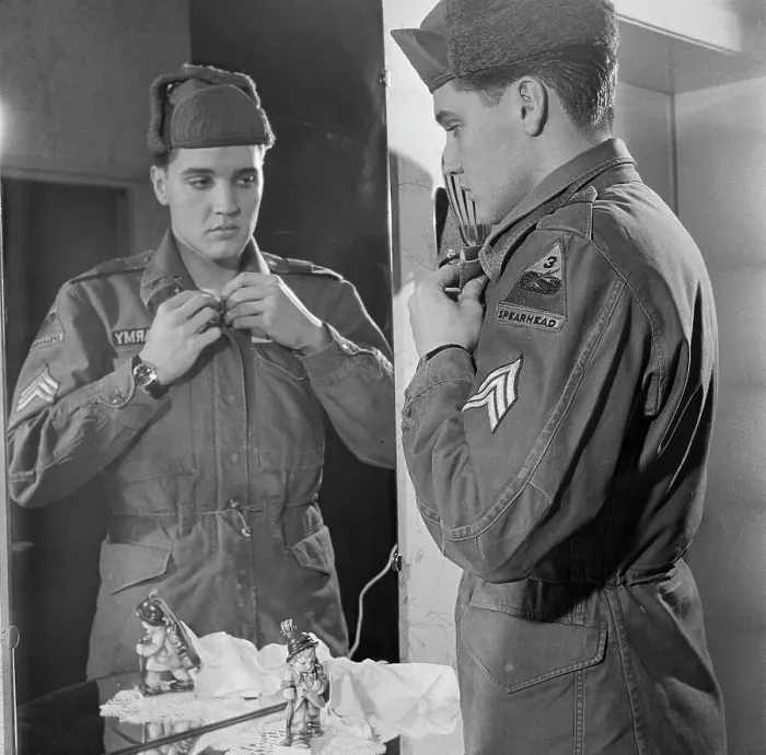 Framed Print : Elvis Presley Wearing Military Uniform Framed Print : Elvis Presley Wearing Military Uniform