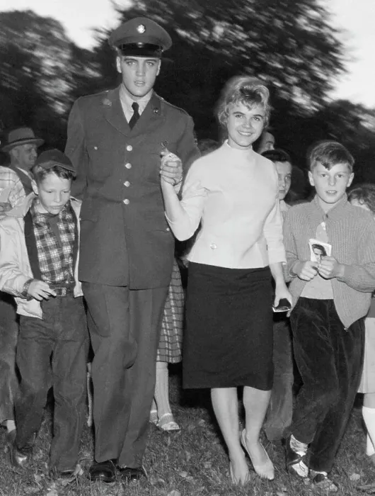 Framed Print : Elvis Walking With Girl, Holding Hand