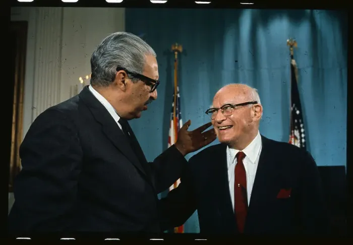 Framed Print : Emanuel Celler Chatting with Thurgood Marshall Framed Print : Emanuel Celler Chatting with Thurgood Marshall