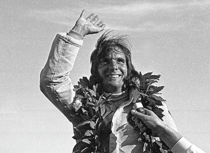 Framed Print : Emerson Fittipaldi On The Podium At The Argentine Grand Prix Framed Print : Emerson Fittipaldi On The Podium At The Argentine Grand Prix