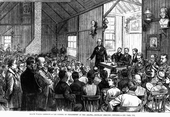Framed Print : Emerson Lecturing in Concord Framed Print : Emerson Lecturing in Concord