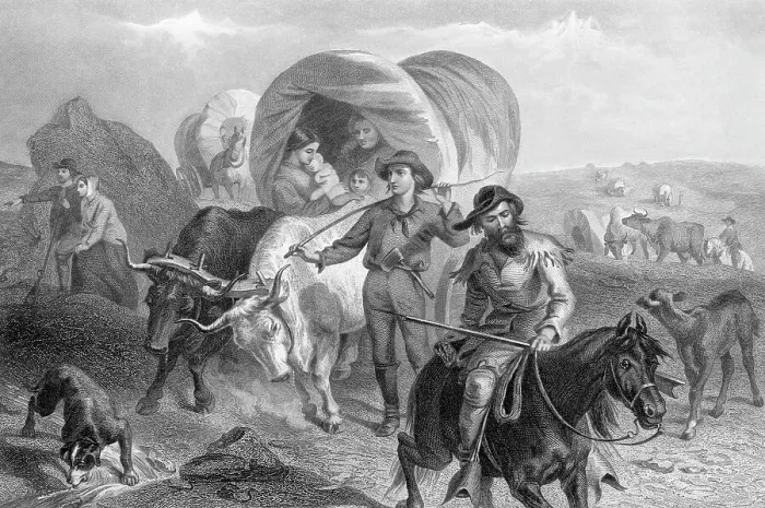 Framed Print : Emigrants Crossing The Plains, 1869 Framed Print : Emigrants Crossing The Plains, 1869