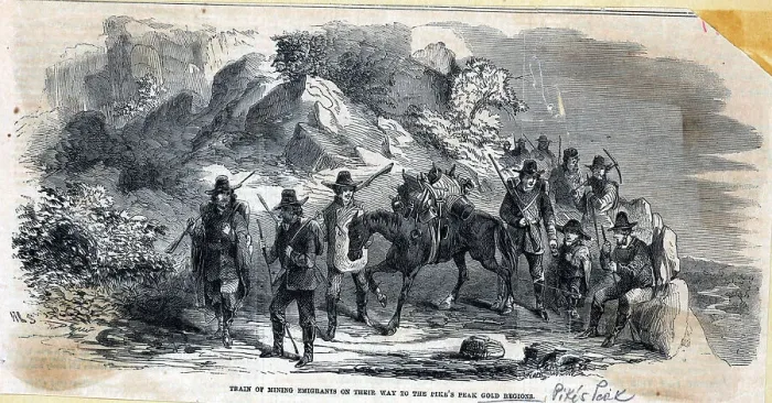Framed Print : Emigrants On The Way To Pikes Peak;Illus Framed Print : Emigrants On The Way To Pikes Peak;Illus