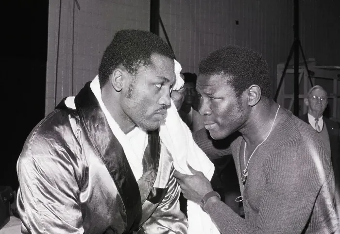 Framed Print : Emile Griffith Talking To Joe Frazier Framed Print : Emile Griffith Talking To Joe Frazier